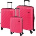 Trolleyset CHECK.IN "Orlando" pink (magenta) Koffer-Sets Kofferset, Gepäckset, klein mittel groß, Handgepäck, Aufgabegepäck