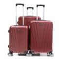 Reisekoffer Koffer 3 tlg Hartschale Trolley Set Kofferset Handgepäck Gepäck Reisetasche ABS-06 Rot