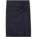 TOM TAILOR Damen Rock mit Raffung, blau, Uni, Gr. 36