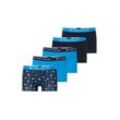 TOM TAILOR Herren Boxershorts im 5er Pack, blau, Logo Print, Gr. S/4