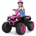 Costway - 12V Elektro Kinderquad mit Scheinwerfer, Mini Elektroquad mit Musik & Hupe, 4 Raeder Kinder Quad 2,8-5 km/h, Kindermotorrad, Kinderauto,