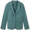 TOM TAILOR Damen Blazer mit recyceltem Polyester, grün, Uni, Gr. 34