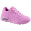 Sneaker SKECHERS "Street Uno - Stand on Air" Gr. 35, rosa, Damen, Lederimitat, Schuhe, im schlichten Look, Freizeitschuh, Halbschuh, Schnürschuh