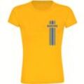 multifanshop Damen T-Shirt - Braunschweig - Streifen - Druck blau - Frauen