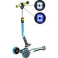 Best Sporting 3-Rad Kinder Scooter Space mit LED Lampe + LED Rädern, türkis-weiß