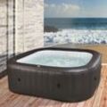 Brast - Whirlpool aufblasbar MSpa Vito für 6 Personen 185x185x68cm In- Outdoor Pool 132 Massagedüsen Timer Heizung Aufblasfunktion per Knopfdruck