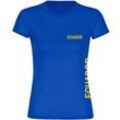 multifanshop Damen T-Shirt - Ecuador - Brust & Seite - Druck gelb - Frauen