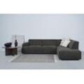 Ecksofa ANDAS "Linkka" Sofas Gr. B/H/T: 282cm x 75cm x 223cm, Chenille, Ottomane rechts, schwarz (onyx) L-Form, in einem weichen Chenille-Stoff, mit Wellenunterfederung