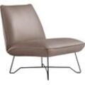 Sessel EGOITALIANO "Lia Loungesessel, elegant und stylisch, toller Sitzkomfort" Gr. Leder BULL, B/H/T: 62 cm x 73 cm x 79 cm, beige (safari) Einzelsessel extravaganter Designsessel, Solitärsessel