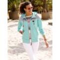 Shirtjacke CASUAL LOOKS "Sweatjacke" Gr. 42, grün (mint, hellgrau, meliert) Damen Shirts