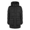 Kurzmantel CALVIN KLEIN "LONG HOODED QUILT PUFFER MW" Gr. L, schwarz (ck black) Herren Mäntel mit Logopatch