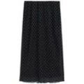 TOM TAILOR DENIM Damen Midi Mesh Rock, schwarz, Allover Print, Gr. XS