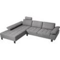 Ecksofa ALINA "Royce", grau (mittelgrau xbo 19), B:270cm H:103cm T:223cm, Struktur fein XBO (100% Polyester), Sofas, inklusive Sitztiefenverstellung, 270 cm breit