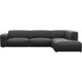 Ecksofa FLEXLUX "Lucera, super bequem durch hochwertigen Sitzaufbau mit Kaltschaum", schwarz (deep schwarz), B:321cm H:73cm T:231cm, 100% Echteder, Sofas, modern & anschmiegsam, L-Form, Designsofa