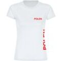 multifanshop Damen T-Shirt - Polen - Brust & Seite - Druck rot - Frauen