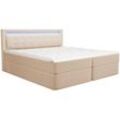 Boxspringbett zenova Farbe: Beige, Größe: 180 x 200 cm Komfortbett Polsterbett Boxspringbett Federkernbett - Home Deluxe