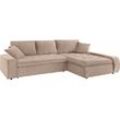 Ecksofa TRENDMANUFAKTUR "Indie II, tolle Detailverarbeitung, bequem und komfortabel im Sitz", grau (taupe), B:269cm H:86cm T:169cm, Struktur fein (100% Polyester), Luxus-Microfaser (100% Polyester), Struktur (100% Polyester), Sofas, XL und XXL, wahlweise mit Bettfunktion, L-Form