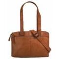 Henkeltasche SPIKES & SPARROW, Damen, Gr. B/H/T: 27cm x 18cm x 3cm onesize, braun (cognac), Leder, unifarben, leicht glänzend, Taschen, echt Leder