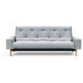 Schlafsofa INNOVATION LIVING ™ "MIMER hochwertige Schlaffunktion, aktuelles Design und extra Komfort", grau (grau 583 argus), T:100cm, 100% recyceltes Polyester, Sofas, Taschenfederkernmatratze, Breite Liegefläche 140 cm