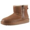 Winterboots ARA "ALASKA" Gr. 37, braun (cognac) Damen Schuhe Schlupfboots, Snowboots mit Anziehlasche, H-Weite (sehr weit)