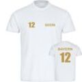 multifanshop® Herren T-Shirt - Bayern - Trikot Nummer 12 gold - Druck gold metallic