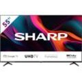 F (A bis G) SHARP LED-Fernseher "SHARP 55GL4260E Google TV 139 cm (55 Zoll) 4K Ultra HD TV" Fernseher Dolby Atmos, Dolby Vision, HDMI 2.1 mit eARC schwarz