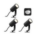 Philips Hue LED Spot Lily Basis Kit (3er-Set) + Philips Hue Outdoor Sensor