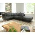 DELIFE Ecksofa Clovis Schwarz Modulsofa Hocker Ottomane Links, Design Ecksofas, Couch Loft, Modulsofa, modular