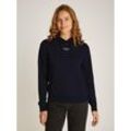 Kapuzensweatshirt TOMMY JEANS "TJW ESSENTIAL LOGO 2 HOODIE" Gr. S (36), blau (dark night navy) Damen Sweatshirts mit Logo