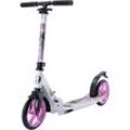 Cityroller STAR-SCOOTER, lila (violett, weiß), ScooterB:33cm L:95cm, mit abgesenktem Trittbrett, B:33cm L:95cm