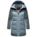 Steppjacke NAVAHOO "Samtkätzchen" Gr. L (40), blau (graublau) Damen Jacken Modischer, gesteppter Winter Kurzmantel