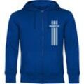 multifanshop Kapuzen Sweatshirt Jacke - Darmstadt - Streifen - Druck weiß - Sweat