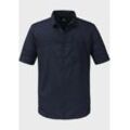 Outdoorhemd SCHÖFFEL "Shirt Triest M", Herren, Gr. 48, Normalgrößen, blau (8820, blau), Oberstoff : 69% Baumwolle 25% Nylon 6% Hanf, modisch, V-Ausschnitt, Kurzarm, Hemden