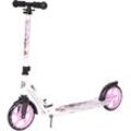 Cityroller STAR-SCOOTER, lila (violett, weiß), ScooterB:33cm L:98cm, mit abgesenktem XXL Trittbrett, B:33cm L:98cm