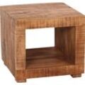 Couchtisch HOME AFFAIRE "Titlis" Tische Gr. B/H/T: 50cm x 50cm x 50cm, beige (natur, natur, natur) Beistelltisch aus Mangoholz