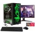 HYRICAN PC-Komplettsystem "Multimedia Rockstar SET02176", Windows 11, inklusive 24" Monitor AOC C24G2AE/BK, E (A-G), Computer-Komplettsysteme, schwarz, Microsoft Windows 11 Home (64 Bit), 16 GB RAM 2000 GB SSD