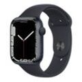 Apple Watch Series 7 (2021) GPS 45 mm - Aluminium Mitternacht - Sportarmband Schwarz