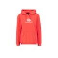 Hoodie ALPHA INDUSTRIES "Alpha Industries Women - Hoodies New Basic Wmn" Gr. L, rot (radiant red) Damen Sweatshirts