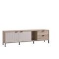 TV-Board HOME AFFAIRE "Vandea Lowboard, TV-Schrank, TV-Ständer, modernes Design" Sideboards Gr. B/H/T: 182,5cm x 54,5cm x 40cm, 2 St., grau eiche, kaschmir Trendfarben, Front in 3D-Optik