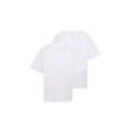 TOM TAILOR Herren Basic T-Shirt im 2er-Pack mit V-Ausschnitt, weiß, Uni, Gr. L