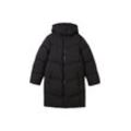 TOM TAILOR Mädchen Lange Puffer Jacke, schwarz, Uni, Gr. 176