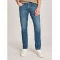 Slim-fit-Jeans CALVIN KLEIN JEANS "SLIM", Herren, Gr. 32, Länge 34, blau (denim medium1), Denim/Jeans, Obermaterial: 99% Baumwolle, 1% Elasthan, unifarben, casual, slim fit, Jeans, mit 5-Pocket-Style