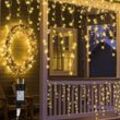 TolleTour 5m 200 led Eisregen Lichtervorhang Weihnachtsbeleuchtung Lichterkette Außen Party Garten Weihnachten Deko Warmweiß