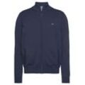 Strickjacke FYNCH-HATTON Gr. S (46/48), blau (night) Herren Strickjacken mir Reißversschluss und Logo-Stickerei