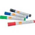 nobo Glas-Whiteboard Marker, 4er Set sortiert