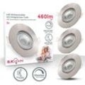 3x led Einbauspots dimmbar Deckenlampe Einbauleuchte schwenkbar 5W Spot Strahler - B.k.licht