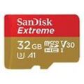 SanDisk Extreme - Flash-Speicherkarte (microSDHC/SD-Adapter inbegriffen) - 32 GB - A1 / Video Class V30 / UHS-I U3 - microSDHC UHS-I