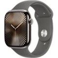 Smartwatch APPLE "Watch 10 Titan", beige (natur), Smartwatches, 46mm, Cellular, S/M, Sport Band, Topseller