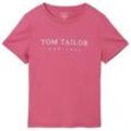 TOM TAILOR Damen T-Shirt mit Logo Stickerei, rosa, Uni, Gr. M