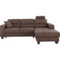 Ecksofa TRENDMANUFAKTUR "Chamber, zeitlos und modern, hoher Sitzkomfort, L-Form", braun, B:247cm H:85cm T:165cm, Sofas, wahlweise mit Schlaffunktion